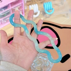 모든 온도변색 웨이브 스틱 피젯토이 장난감 스트레스 해소 촉감 놀이 힐링템, 1개, 블루