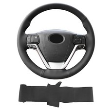 Yeolpise 극세사 가죽 소재의 핸드 스티치 스티어링 휠 커버 토요타 아우리온 2012/아발론 2013 2016/벤자 2013/캠리 2015/하이랜더 2014 2017/아, Yeolpise 극세사 가죽 소재의 핸드 스티치 스티어