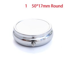 미니 여행용 금속 알약 상자 거울 도장 케이스 접이식 휴대용 직사각형 보관 포함 원형, N1