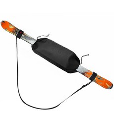 Soulchen 2피스 스키 보호 액세서리 바인딩 커버 및 스트랩 범용 방수 프로텍터 조절 가능한 폴 캐리어 포함 쉬운 운반 보관