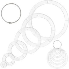 퀼팅 템플릿 6개의 원형 아크릴 세트 1/2/3/4/5/6인치 지름 재봉 스텐실 바인더 힌지 링 포함 패치워크 DIY 공예 스크랩북 홈 데코레이션, 퀼팅 템플릿 6개의 원형 아크릴 세트 1/2/3/4/5