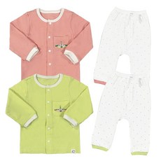 그린베베 국내생산 봄가을용 영유아 베베 자수도트 양면내의