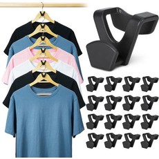 Smartor 옷걸이 커넥터 후크 30팩 공간 절약을 위한 옷장 보관 및 정리 추가를 도구로 사용 쌓기 계단식 절약기 블랙, Black, Pack of 30