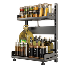 SHYP 다용도 소스통 정리대 양념통 정리 선반 2단, 1개, 멜란지그레이 2단 선반