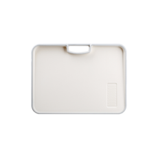 吸貓室砧板，雙面防滑設計，斜面防溢，附磨泥區，米白中尺寸, 1個, 矽膠包邊, 米白