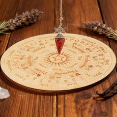 2개 크리스탈 스피릿 펜듈럼과 점술판 세트 결정을 내리기 직관적 지도 영적 의식리퍼, style b