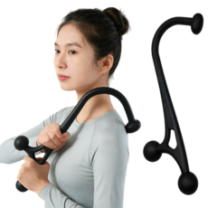 전신 스트레칭용 마사지 바 목 마사지 허리 마사지 바 노인 직장인 헬스클럽에서 사용하는 핸드헬스 마사지 바에 적합, 검은색, 3개