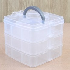 링셀 휴대용3단멀티박스 투명장난감정리함