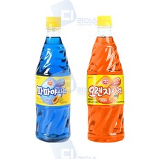 오뚜기시럽 2종세트 파파야 오렌지 슬러시원액 과일향, 1세트, 2L