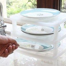 碗盤收納架-小 組合式碗盤收納棚 250 可堆疊盤子整理架 整理棚【GF453】, 1個, 白色, 2層