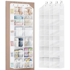 Univivi 오버 더 도어 오거나이저 옷장 침실 아기방 욕실 및 잡화용 투명 딥 포켓이 있는 6단 문 보관 정리함 (화이트), Univivi 오버 더 도어 오거나이저, 옷장, 침실,