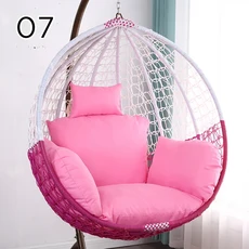 스윙 쿠션 커버 채워지지 않은 또는 채워진 바구니 좌석 의자 파티오 라운드 분리형 베개, Unfilled Size S, G NO chair