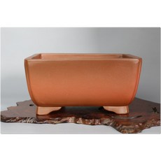 【小樹安每】中國盆缽-宜興朱泥切立長方鉢18cm，透氣盆栽花盆，多肉植物盆器，簡約長方形盆缽, 1個, 土目泥色