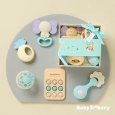 [출산백일돌선물] 딱!!필요한구성 딸랑이와 치발기 5종세트 (출산백일돌선물) (베이비베이커리 본사/오후5시 이전 주문건 당일출고), 1개, 핑크