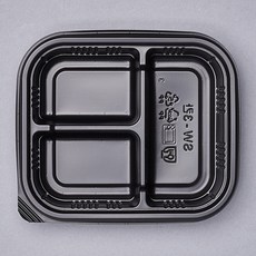 형제팩 3칸 반찬용기 일회용 소스용기, 100개, 1세트