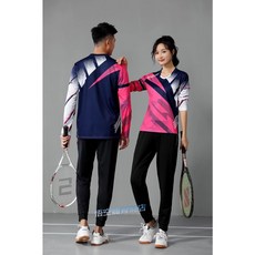 親子情侶款長袖運動套裝：吸濕排汗羽球服、跑步訓練服、學生網球衣、兒童排球服, 1個, 男上衣,M