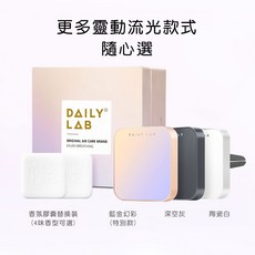 Daily Lab 車款通用流光玻璃系列車載香氛盒DLCX5020含香氛膠囊(套裝組), 1個, 柑橘想泡茶, 藍金幻彩,柑橘想泡茶