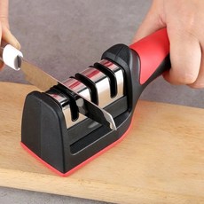 磨刀器 廚房多功能金剛石刀頭手動磨刀機, 1個, 三段式磨刀器