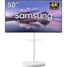 삼성 무빙스타일 4K UHD TV 스마트 사이니지TV 라이트 이동식 스탠드 거치대 패키지, 방문설치, 이동형 스탠드, 선반O, 125.7cm(50인치)