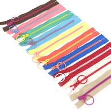 투톤 비슬론 컬러지퍼 3호 파우치 지퍼 15cm, 1개, 10개모두다