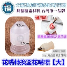 Süßen 續勝 花嘴 #2D 蛋糕裝飾裱花釘花剪, 1個, 續勝 轉接頭(大)