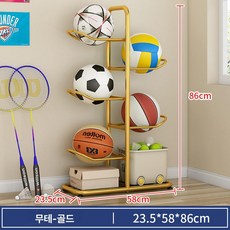 공 보관 거치대 진열대 볼캐리어 가정용 랙 정리대, 1개, 6칸 5볼 골든옐로우 공전용