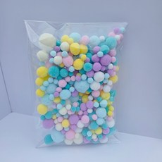 고탄력 폼폼이 55g 색상혼합, 1세트, 마카롱