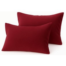 COTTON STICH 유아용 베개 커버 2개 세트 미니 베개 커버 600수 면 아동용 부드럽고 가벼운 베개 커버 (와인 유아 30.5 x 40.6cm(12 x 16인치, Youth Pillowcase 16x22 Zipper, 버건디 솔리드