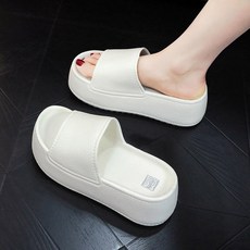 자칠 여성 가벼운 통굽 슬리퍼 키높이 7cm 소프트 슬리퍼 편안한 EVA소재