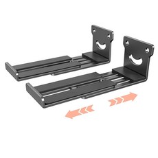 BYMECOST 범용 사운드바 벽 마운트 브래킷 8.4-15.5cm(3.3-6.1인치) 깊이와 호환되는 금속 사운드바 선반 TV 아래 또는 TV 위 사운드바 마운트 최대, BYMECOST 범용 사운드바 벽 마운트 브래킷, 8.