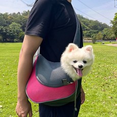 斜挎寵物包 外出包 透氣舒適單肩包 狗狗貓咪外出適用, 1個, 395玫紅網眼斜挎包,S(8斤內寵物)