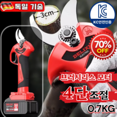 1/1+1[독일의 기술]초고속 굵은 가지 절단!고속 리튬전지 가지치기 가위 충전식 자동 전지가위, 1개