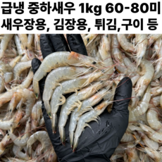 국산 중하새우 김장용 새우 깐 손질 중하새우 새우장, 1박스, 급냉 1kg