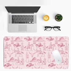 모던 퍼플 대리석 책상 매트 고급스러운 PU 가죽 패드 - 세련된 게임 및 가정 작업 공간을 위한 대형 미끄럼 방지 사무실 미적 장식(59.9 x 29.9cm(23.6 11., 웨스턴 카우보이