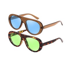 KARSAER 레트로 에비에이터 청키 선글라스 여성용 남성용 70년대 트렌디 시크 UV400 선글라스 2개 톨토이즈쉘 프레임 / 그린 렌즈+톨토이즈쉘 프레임 / 오렌지 렌즈