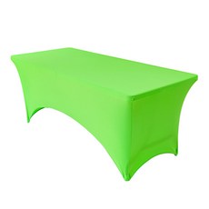 스트레치 식탁보 사각형 웨딩 연회 호텔 파티용 방수 폴리에스터 테이블 커버 다양한 사이즈 호환, 1pcs, 244x76x76cm 8FT, Light Green