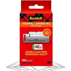 스카치 열접착 라미네이팅 포장지 5밀 두께 추가 보호용 2.32 x 3.70인치 명함 크기 100개입 (TP5851-100), 100-Pouches, Standard