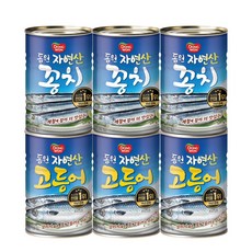 [동원] 꽁치 300g x 3캔 + 고등어 300g x 3캔, 6개