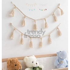 라포룸 벽장식 마크라메 가랜드 장식소품, 블루