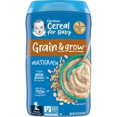 Gerber 시리얼 포 베이비 Grain & Grow 2nd Foods 멀티그레인 454g(16oz), Gerber시리얼포베이비GrainGrow2ndFoods, 454g, 1개
