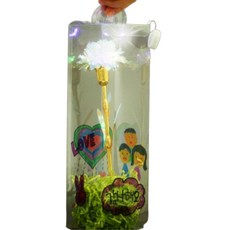 어버이날 행사미술 불빛나는 LED 카네이션 만들기/ 색칠하기 원데이클래스 꽃만들기세트 놀이, 1개, 투명