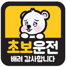 [초강력 자력] 레아데코 초보운전 탈부착 반사 자석 스티커, 1개, 정사각형