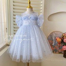 ROZI 여아 유아 공주 드레스 민소매 원피스 어린이 여름 생일 스냅 촬영 옷