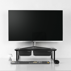 플레이기어 싱글 모니터받침대 높이15cm, 블랙(52HK) × 1개, 1개, 블랙(52HK)