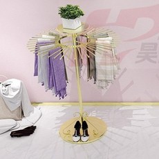 落地式鐵藝圍巾展示架, 1個, 黑色, 小號 直徑70CM可掛30條
