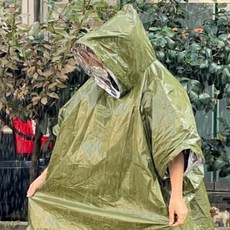 꿀이맘 방풍방수 우비 카키 여성레인코트