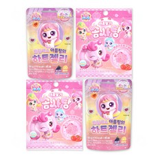 캐치티니핑 아름핑의 하트젤리 + 위시캣 발바닥 모양 캔디, 2세트, 92g, 하트 젤리+발바닥 캔디