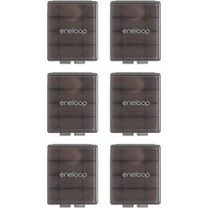 4AA 또는 5AAA 배터리 용량의 에넬루프 파나소닉 BQ CASE2SA 수납 케이스 2개 팩, Obsidian Gray, 6-Pack, 1개