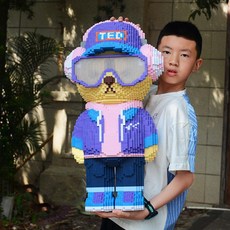 초대형 곰돌이 나노블럭 DIY 조립 카툰 미니블럭 취미 완구, 1개, 58cm 테디 베어
