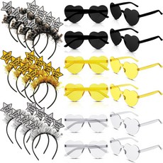 주톰 24개 2026년 새해 전야 파티 12명을 위한 용품 이브 장식 홀리데이 축하를 골드 블랙 안경 액세서리 키트 복 많이 받으세요